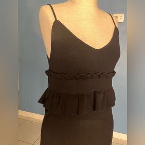 Black knitwear midi dress